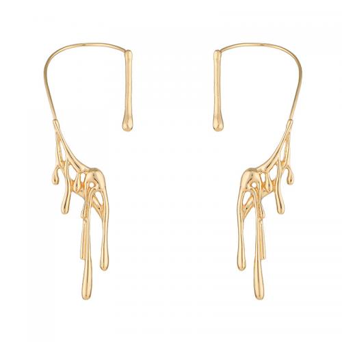 Pendientes Ear Cuff, aleación de zinc, con metal, chapado en color dorado, Joyería & para mujer, dorado, libre de níquel, plomo & cadmio, 34x91mm, Vendido por UD