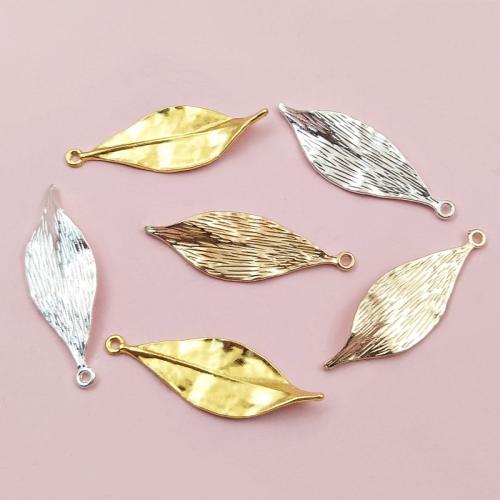 Zinc Alloy Leaf Pendants plated DIY nickel lead & cadmium free Sold By Bag