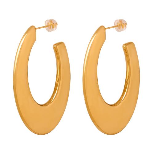 Titanium Steel  Earring Vacuum Ion Plating fashion jewelry & for woman Sold By Pair