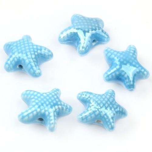 Porcelæn smykker perler, Starfish, du kan DIY & forskellig størrelse for valg, flere farver til valg, Hole:Ca. 2mm, Ca. 100pc'er/Bag, Solgt af Bag