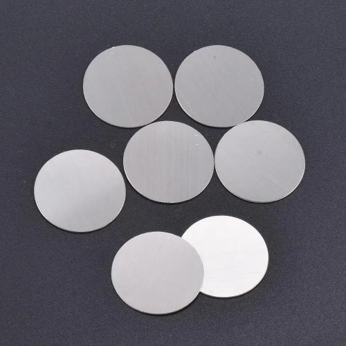 Stainless Steel Pendants 304 Stainless Steel Round plated DIY silver color Sold By Bag