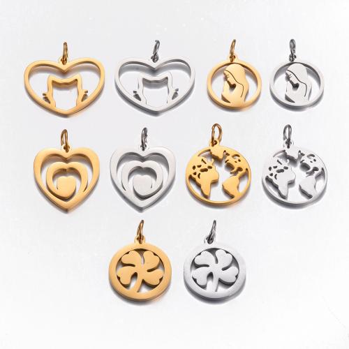 Stainless Steel Pendants 304 Stainless Steel plated DIY Sold By Bag