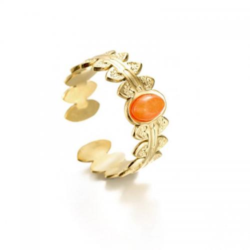 Vinger Ring in edelstaal, 304 roestvrij staal, met Plastic, 14K vergulde, mode sieraden & voor vrouw, nikkel, lood en cadmium vrij, wide:8mm, Verkocht door PC