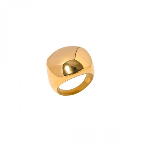 Bague en acier inoxydable, Acier inoxydable 304, Plaqué or 18K, bijoux de mode & normes différentes pour le choix & pour femme, protéger l'environnement, sans nickel, plomb et cadmium, Inner Diameter:1.66cm,wide:2.05cm, Vendu par PC