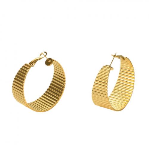 Acier inoxydable Levier Retour Earring, Acier inoxydable 304, Placage, pour femme, doré, 37x15.80mm, Vendu par paire