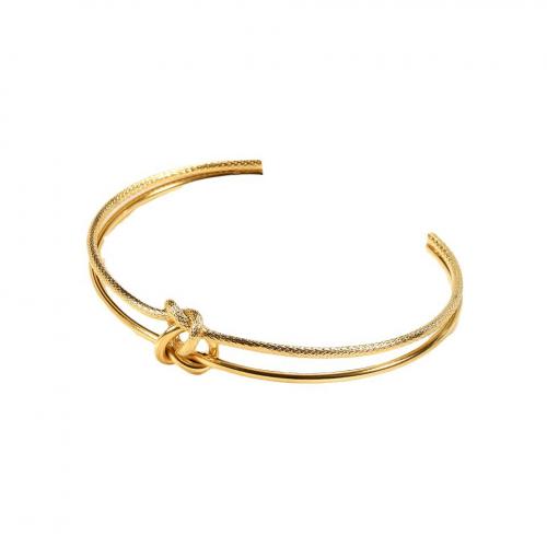 Brazalete del acero inoxidable, acero inoxidable 304, chapado, para mujer, dorado,  Line diameter 2mm, inner diameter 62mm, Vendido por UD