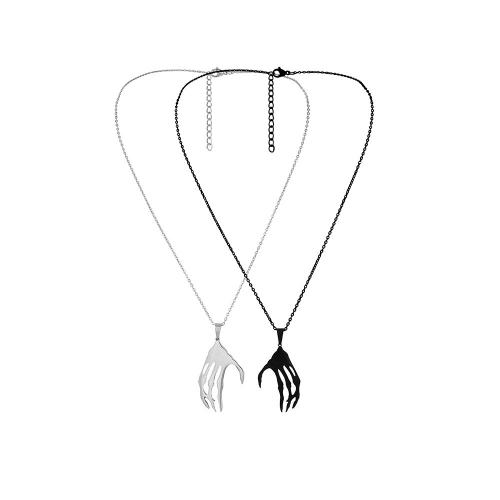 Collana coppia, 304 acciaio inox, with 5cm extender chain, 2 pezzi & gioielli di moda & unisex, 20x36mm, Lunghezza Appross. 44 cm, Appross. 48 cm, Venduto da set