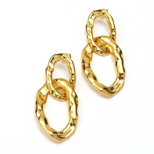 Titanium Steel  Earring fashion jewelry & for woman golden Sold By Pair