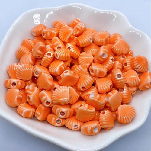 PorseleinJuwelen Beads, Porselein, Schelp, DIY, meer kleuren voor de keuze, 11.60x9.70x6.30mm, Gat:Ca 2mm, Ca 100pC's/Bag, Verkocht door Bag