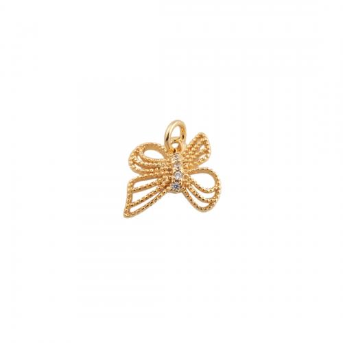 Cubic Zirconia Micro Pave bronze Pingente, cobre, banhado, DIY & micro pavimento em zircônia cúbica, dourado, 9.50x11.50x2mm, Buraco:Aprox 2mm, vendido por PC