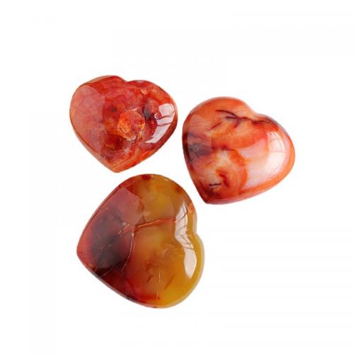 Red Agate Dekoration, Heart, forskellige stilarter for valg, decoration length 50-100mm, Solgt af PC