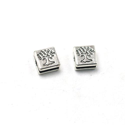 Zinc Alloy Jewelry Beads Square antique silver color plated vintage & DIY nickel lead & cadmium free Approx Sold By Bag