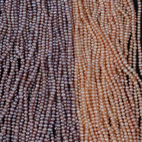 Kartoffel ferskvandskulturperle Beads, Ferskvandsperle, du kan DIY, flere farver til valg, Length about 3.5-4mm,Hight about 4-4.5mm, Solgt Per Ca. 35 cm Strand