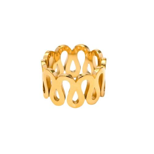 Stainless Steel Finger Ring 304 Stainless Steel 18K gold plated fashion jewelry & for woman golden Sold By PC