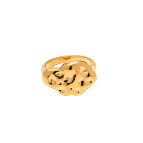 Stainless Steel Finger Ring 304 Stainless Steel 18K gold plated fashion jewelry & for woman golden Sold By PC