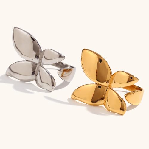 Rustfrit stål fingre Ringe, 316L Stainless Steel, Butterfly, mode smykker & for kvinde, gylden, Solgt af PC