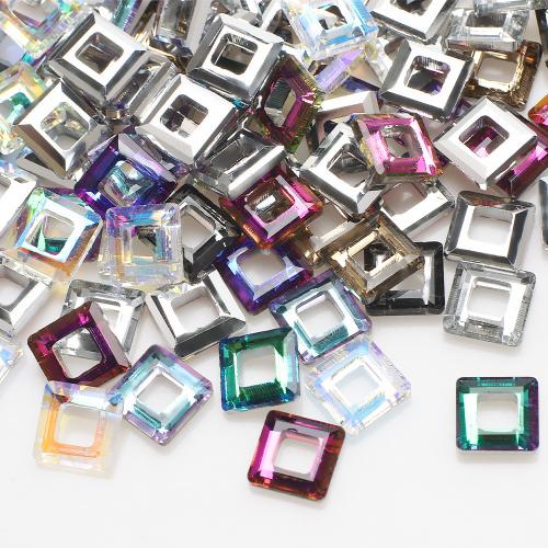 Fashion Glasperler, Glas, Square, du kan DIY, flere farver til valg, 10x10mm, 30pc'er/Bag, Solgt af Bag