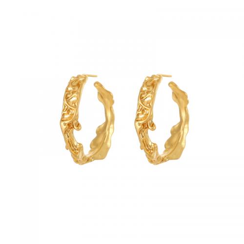 Brass Stud Earring plated & for woman golden Sold By Pair