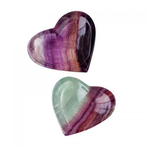 Farverige Fluorite Dekoration, Heart, forskellig størrelse for valg, Solgt af PC