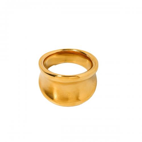 Stainless Steel Finger Ring 304 Stainless Steel 18K gold plated fashion jewelry & for woman golden US Ring Sold By PC