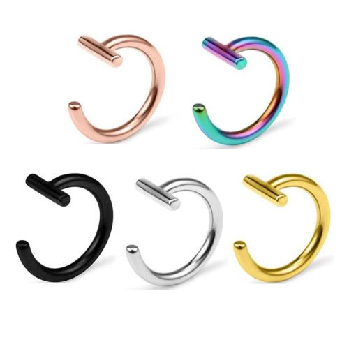 Joyería de Piercing de la nariz del acero inoxidable, acero inoxidable 304, Letra C, unisexo, más colores para la opción, 1x8mm, Vendido por UD