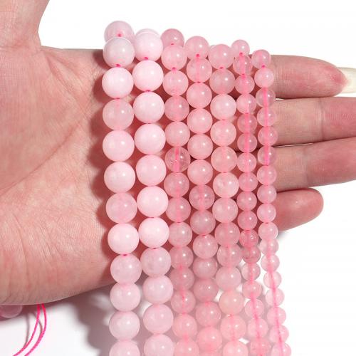 Perles Quartz Rose naturel, Gemme synthétique, Rond, DIY & normes différentes pour le choix, rose, Vendu par brin