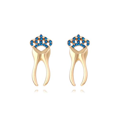 Zinc Alloy Stud Earring fashion jewelry & for woman & with rhinestone nickel lead & cadmium free Sold By Pair