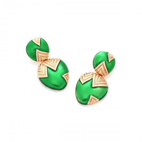 Zinc Alloy Stud Earring fashion jewelry & for woman & enamel nickel lead & cadmium free Sold By Pair