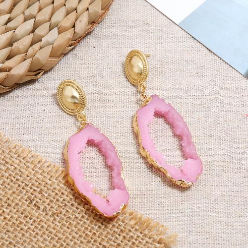 Zinc Alloy Stud Earring with Resin fashion jewelry & for woman nickel lead & cadmium free Sold By Pair