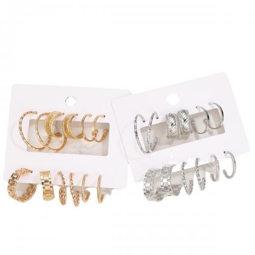 Cink Alloy Set naušnice, pozlaćen, modni nakit & za žene & šupalj, više boja za izbor, earring length 25-40mm, Prodano By Set