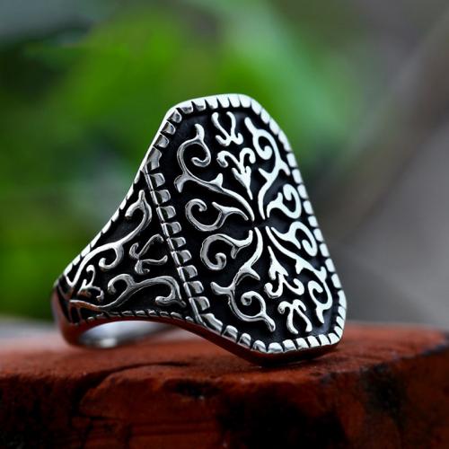 Titanium Steel Finger Ring polished vintage & for man original color US Ring Sold By PC