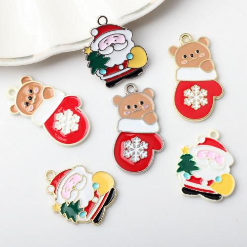 Zinc Alloy Christmas Pendants plated DIY & enamel nickel lead & cadmium free Sold By Bag