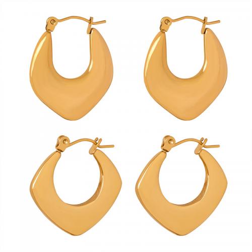 Titanium Steel  Earring 18K gold plated fashion jewelry & for woman nickel lead & cadmium free Sold By Pair