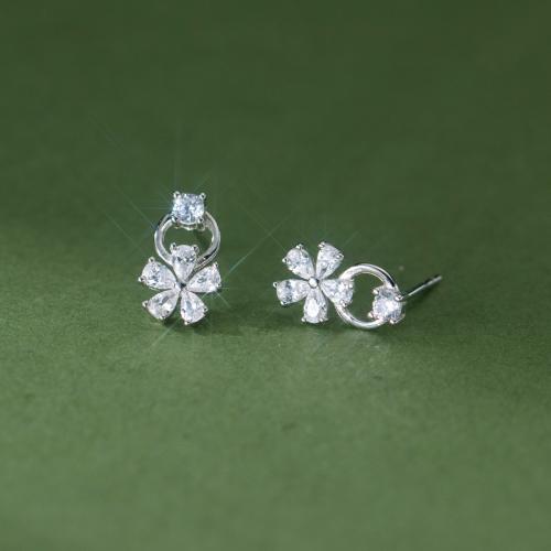 Cubic Zirkonia Micro Pave Sterling Silver Korvakorut, 925 Sterling Silver, päällystetty, Micro Pave kuutiometriä zirkonia & naiselle, enemmän värejä valinta, 12mm, Myymät Pair