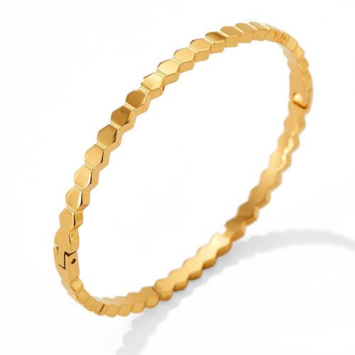 Bracelet en acier inoxydable, Acier inoxydable 304, avec strass, Plaqué or 18K, bijoux de mode & styles différents pour le choix & pour femme, doré, protéger l'environnement, sans nickel, plomb et cadmium, Vendu par PC