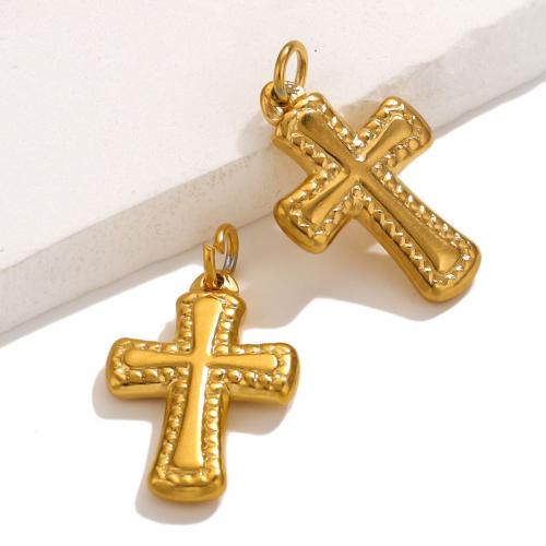 Stainless Steel Cross Pendants 304 Stainless Steel Vacuum Ion Plating DIY nickel lead & cadmium free Sold By Bag