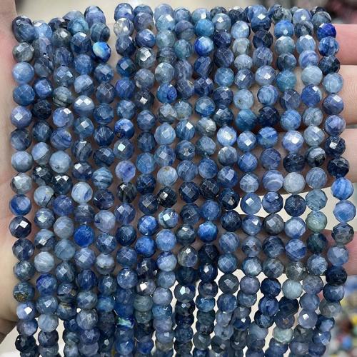 Φυσικό χαλαζία κοσμήματα χάντρες, Kyanite, Γύρος, DIY & πολύπλευρη, μπλε, 6mm, Sold Per Περίπου 38 cm Strand