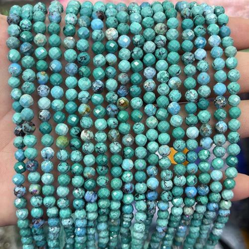 Turquoise Kralen, Natuurlijke Turquoise, Ronde, DIY & gefacetteerde, groen, 5mm, Per verkocht Ca 38 cm Strand