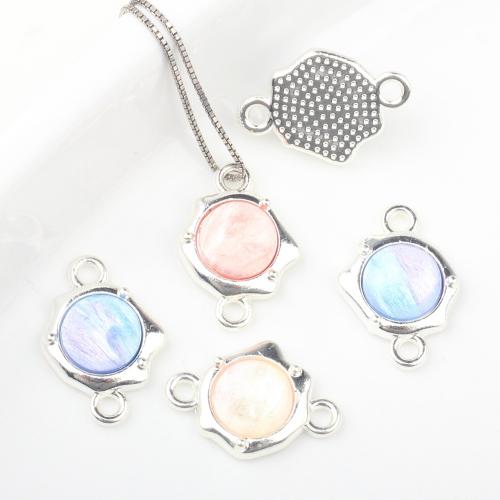 Zinc Alloy Connector silver color plated DIY & enamel & 1/1 loop nickel lead & cadmium free Sold By PC