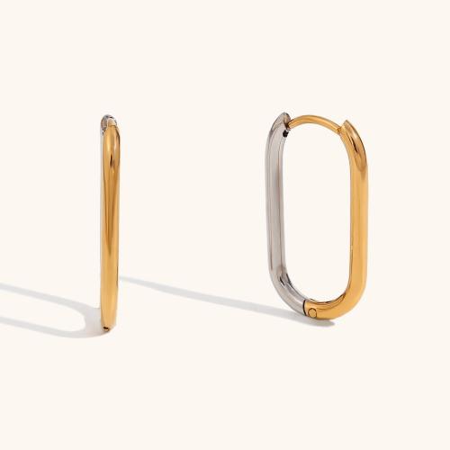 Rustfrit stål Lever Tilbage Earring, 316L Stainless Steel, 18K forgyldt, mode smykker & for kvinde, nikkel, bly & cadmium fri, Solgt af par