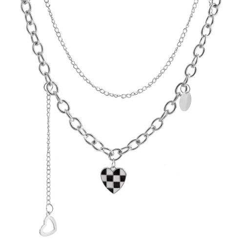 Stainless Steel Chain Sweter Naszyjnik, Stal nierdzewna 304, ze 5.5cm przedłużeniami łańcuszka, Podwójna warstwa & biżuteria moda & dla kobiety, oryginalny kolor, sprzedawane na około 41.5 cm Strand