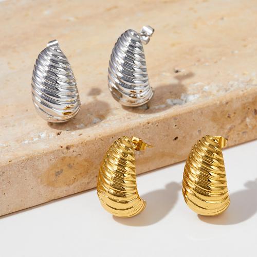 Stainless Steel Stud Earrings 304 Stainless Steel Vacuum Ion Plating fashion jewelry & for woman Sold By Pair