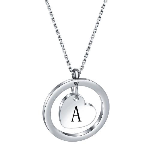 Collana in acciaio inossidabile, 304 acciaio inox, with 5CM extender chain, Cerchio, placcato color argento, diversi modelli per la scelta & per la donna, nessuno, 15mm, Lunghezza 40 cm, Venduto da PC