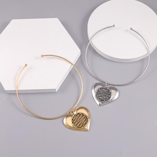 Collar halskæde, Zinc Alloy, Heart, forgyldt, mode smykker, flere farver til valg, nikkel, bly & cadmium fri, Solgt af PC