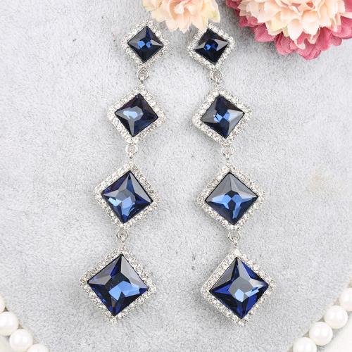 Zinc Alloy Drop Earrings with Crystal plated fashion jewelry & with rhinestone nickel lead & cadmium free Sold By Pair