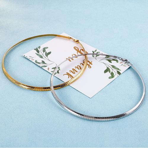 Collana del collare, 304 acciaio inox, placcato, gioielli di moda & per la donna, nessuno, assenza di nichel,piombo&cadmio, wide:6mm, Lunghezza Appross. 450 mm, Venduto da PC