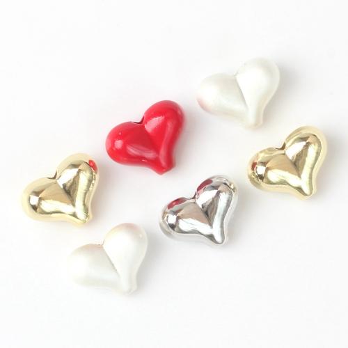 Abalorios de Aleación de Zinc Corazón, chapado, Bricolaje, más colores para la opción, libre de níquel, plomo & cadmio, 11x8mm, Vendido por UD