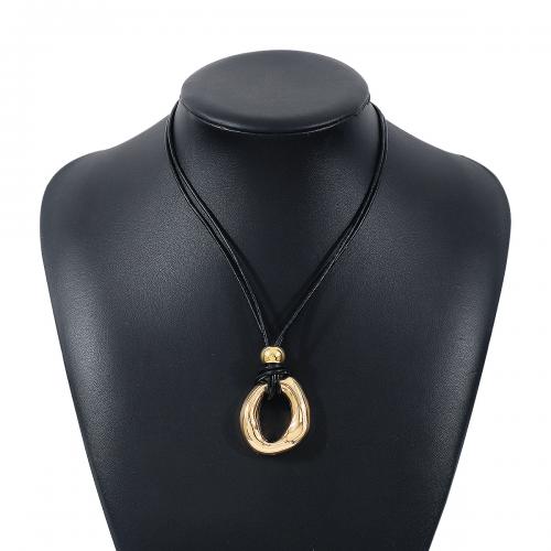 Mode Choker Ketting, Zinc Alloy, met PU, handgemaakt, mode sieraden & voor vrouw, meer kleuren voor de keuze, nikkel, lood en cadmium vrij, Lengte Ca 40 cm, Verkocht door PC