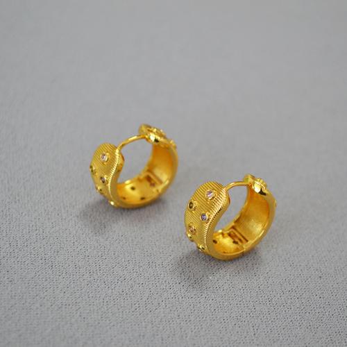 Prás Leverback Earring, 18K ór plátáilte, jewelry faisin & brushed & micrea réiteach zirconia ciúbach & do bhean, nicil, luaidhe & caidmiam saor in aisce, 20x8mm, Díolta De réir PC