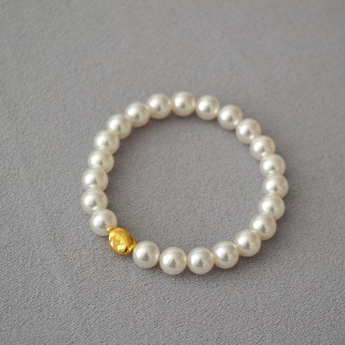 Messing Armbanden, Plastic Pearl, met Messing, Barok, handgemaakt, mode sieraden & verschillende grootte voor keus & voor vrouw, Lengte Ca 14.5-16 cm, Verkocht door PC